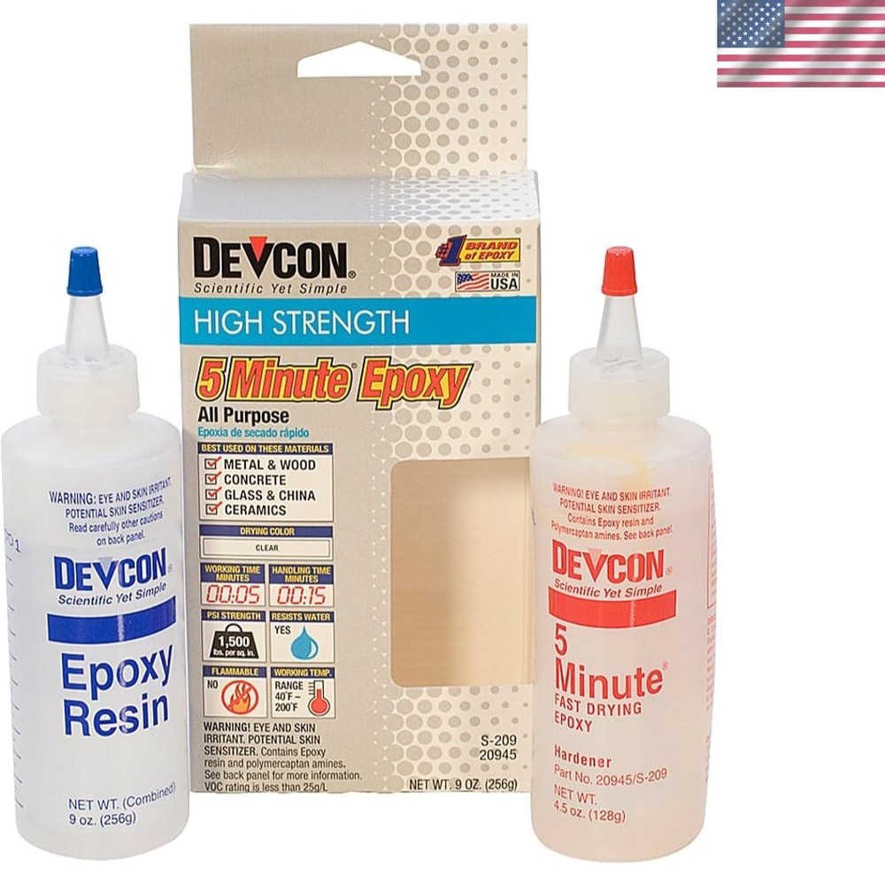 Epoxy Glue Strong Fast Drying Water Resistant Clear Bond 2 Bottles
