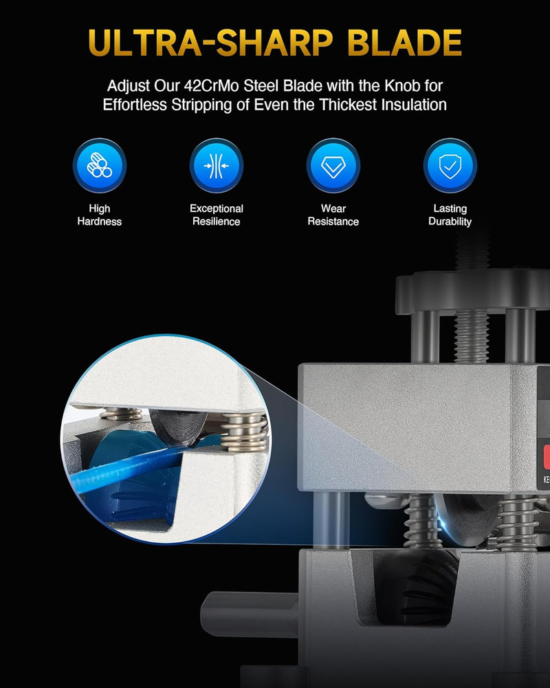 Wire Stripper Machine, 0.06"-1" Manual Wire Stripping Machine, Drill Compatible
