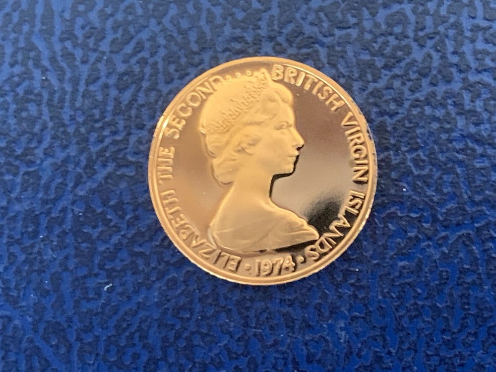 1974 British Virgin Islands 1 Cent proof coin-Ex. mint set-UNC