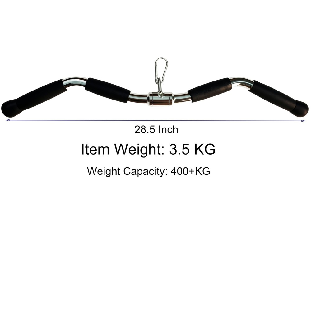 Lat Cable Machine Attachment Curl Pulldown Barbell Revolving Bar, Multi...