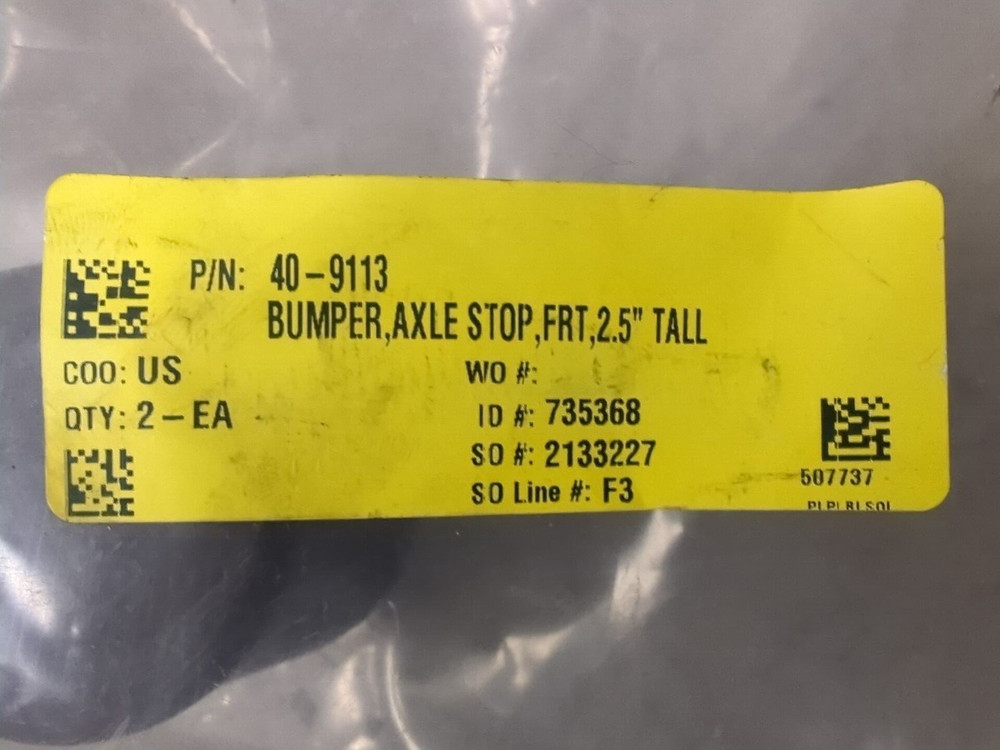 40-9113 BUMPER AXLE STOP FRONT 2.5" TALL