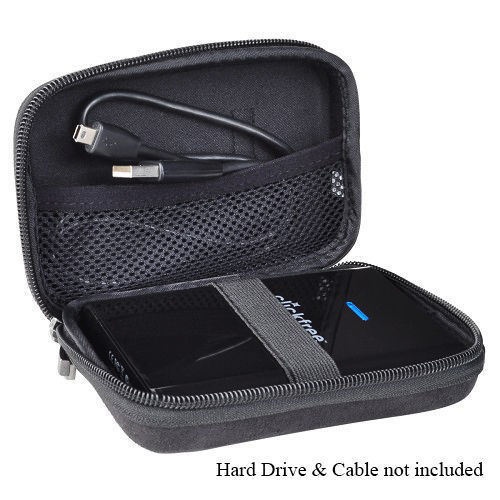 Clickfree ZIP025B Hard Shell Zippered Protective Case for 2.5" External HDD