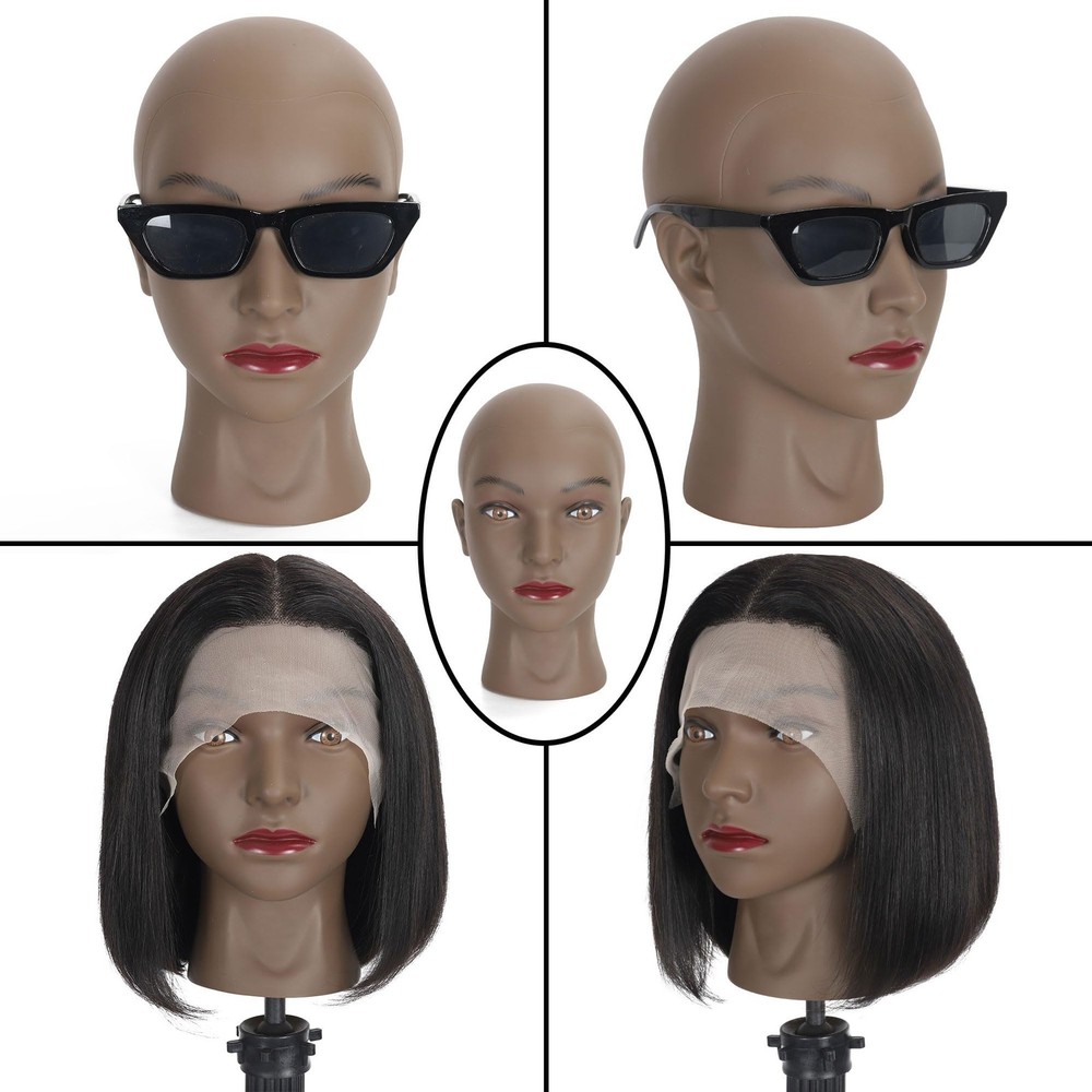 mannequin head for wigs makeup training w/ clamp stand
