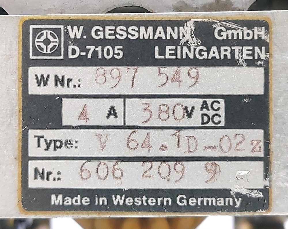 W. Gessmann D-7105 V 64.1D-02Z Joystick/Controller