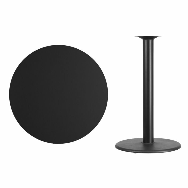 Bowery Hill 36" Round Restaurant Bar Table in Black