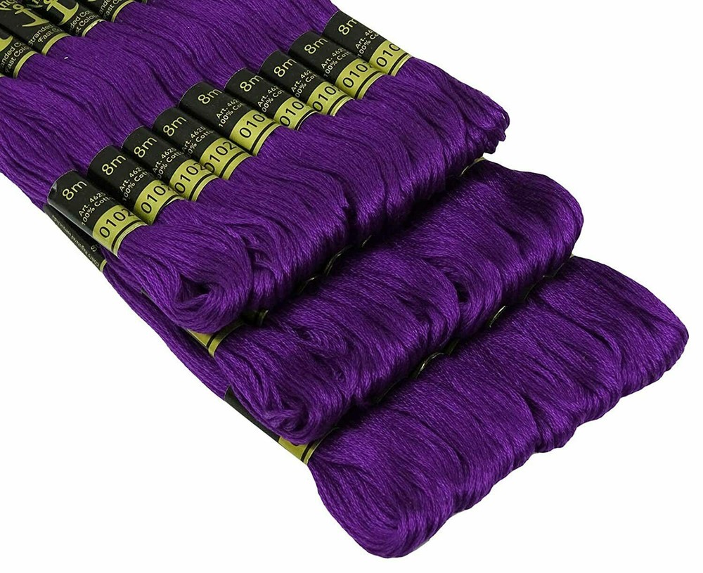 Anchor Threads Cross Stitch Stranded Cotton Thread Hand Embroidery Floss Purple