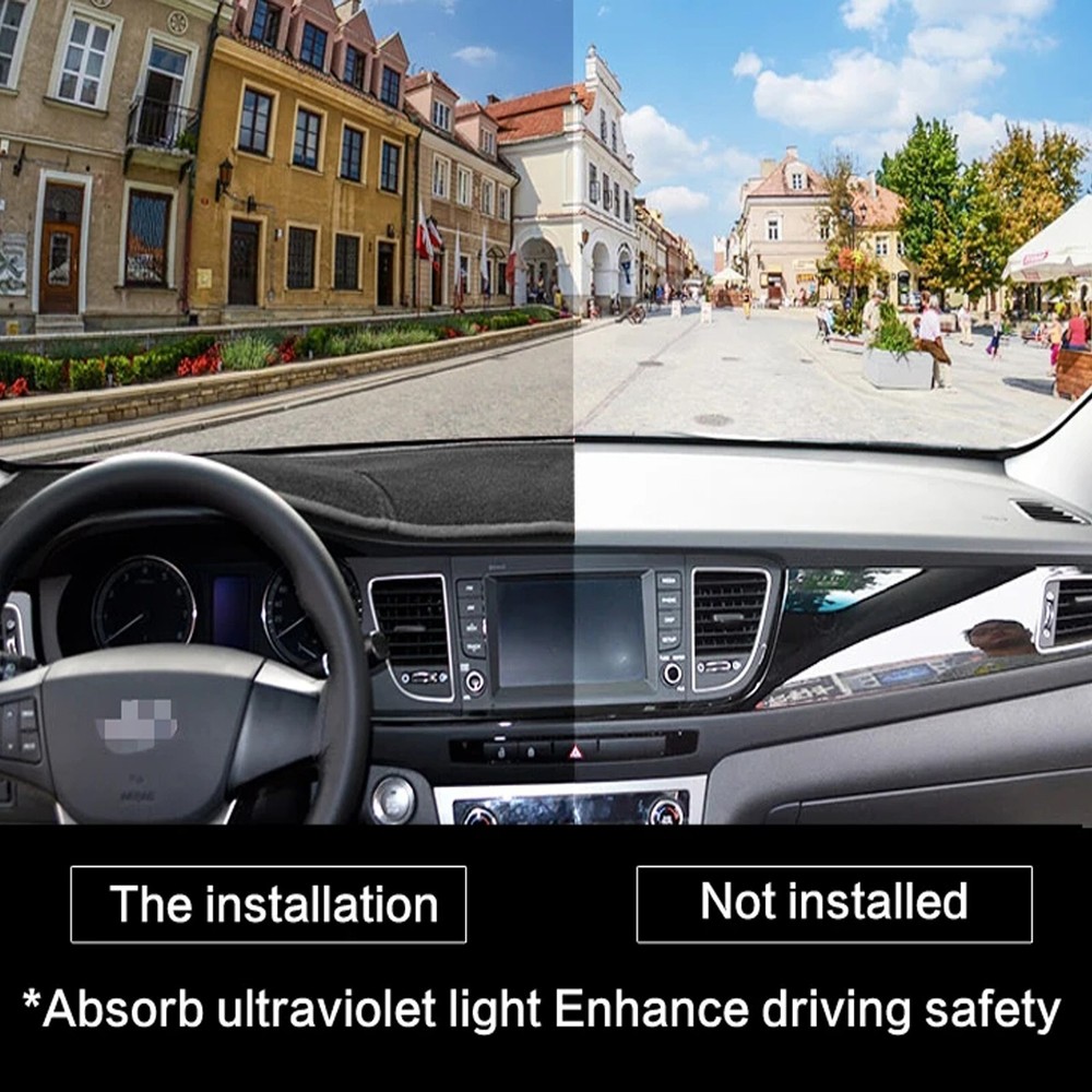 for Dodge Challenger 2015-2023 LHD SRT RED Dashboard Dash mat Black Polyester