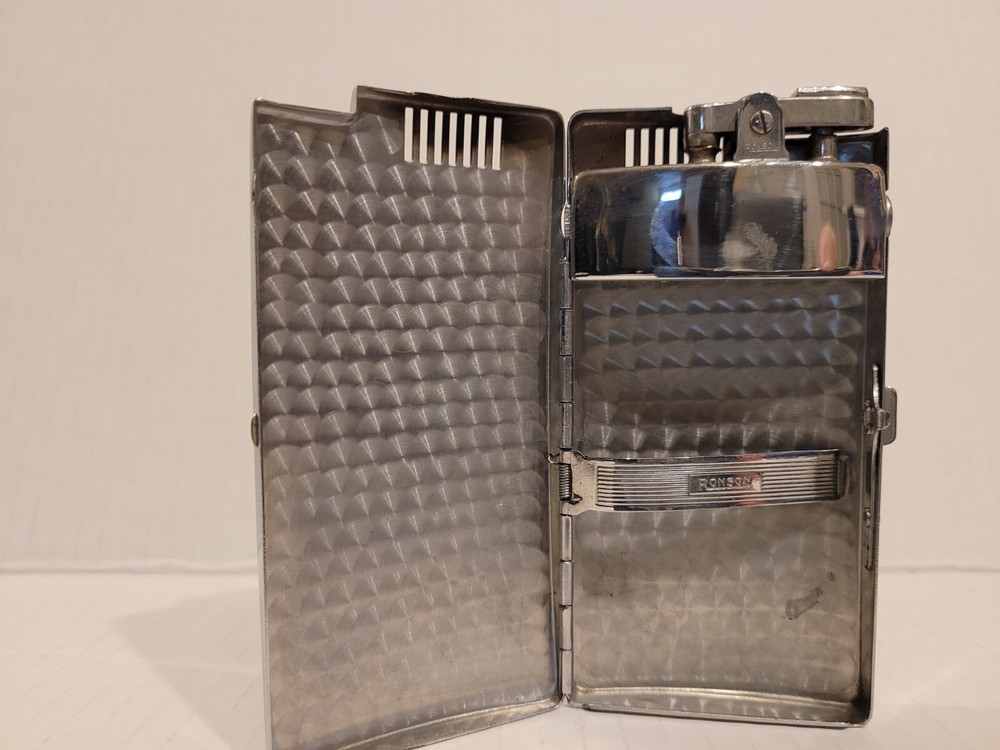 Ronson Pocket Pal Enamel Cigarette Case Lighter 1930s Art Deco Case Lite