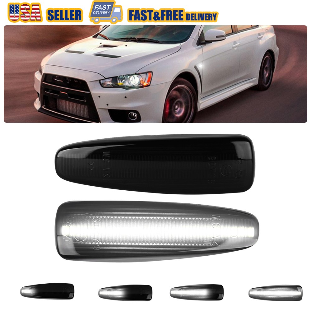 for Mitsubishi Lancer EVO X Mirage Outlander Dynamic White LED Side Marker Light