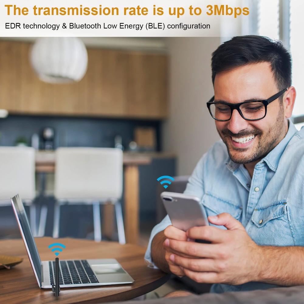 Long Range USB Bluetooth 5.3 Adapter for Desktop PC - 328FT Wireless Transfer