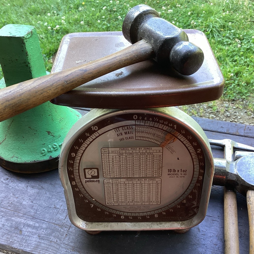 Group of three blacksmith forging & finishng hammers