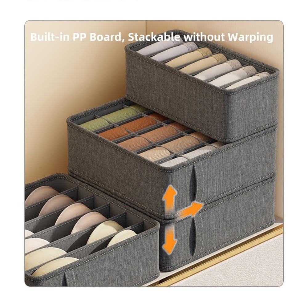 3 Pack Closet Underwear Organizer Storage , Drawer Fabric Foldable Cabinet Cl...