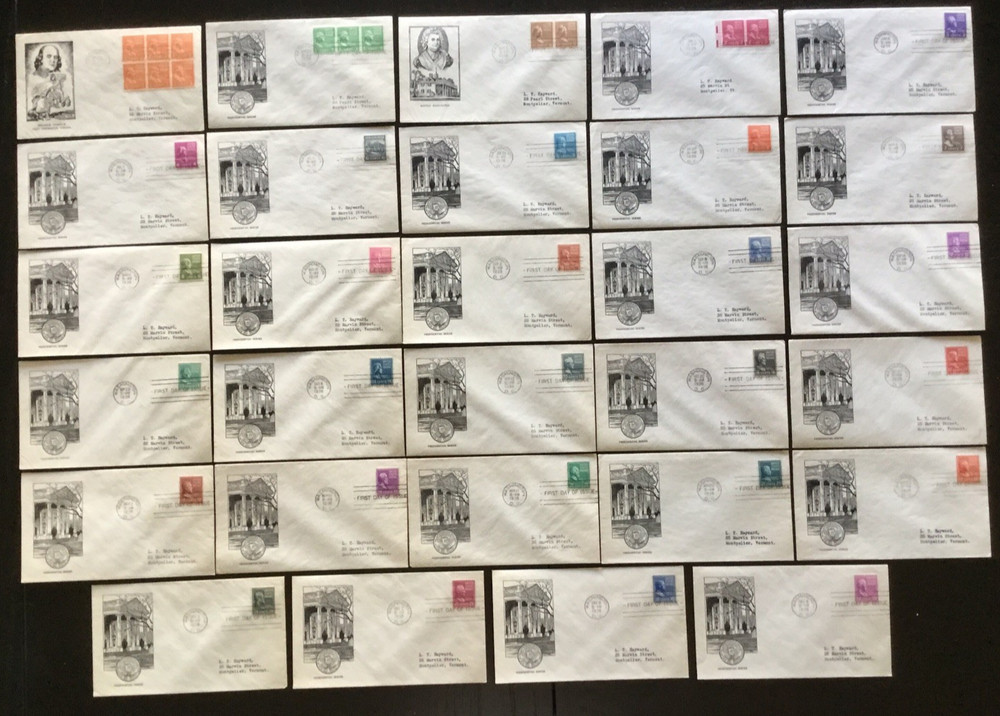 USA #803 - 831 First Day Covers (29  Up to the 50 Cent value) Sudduth Cachets