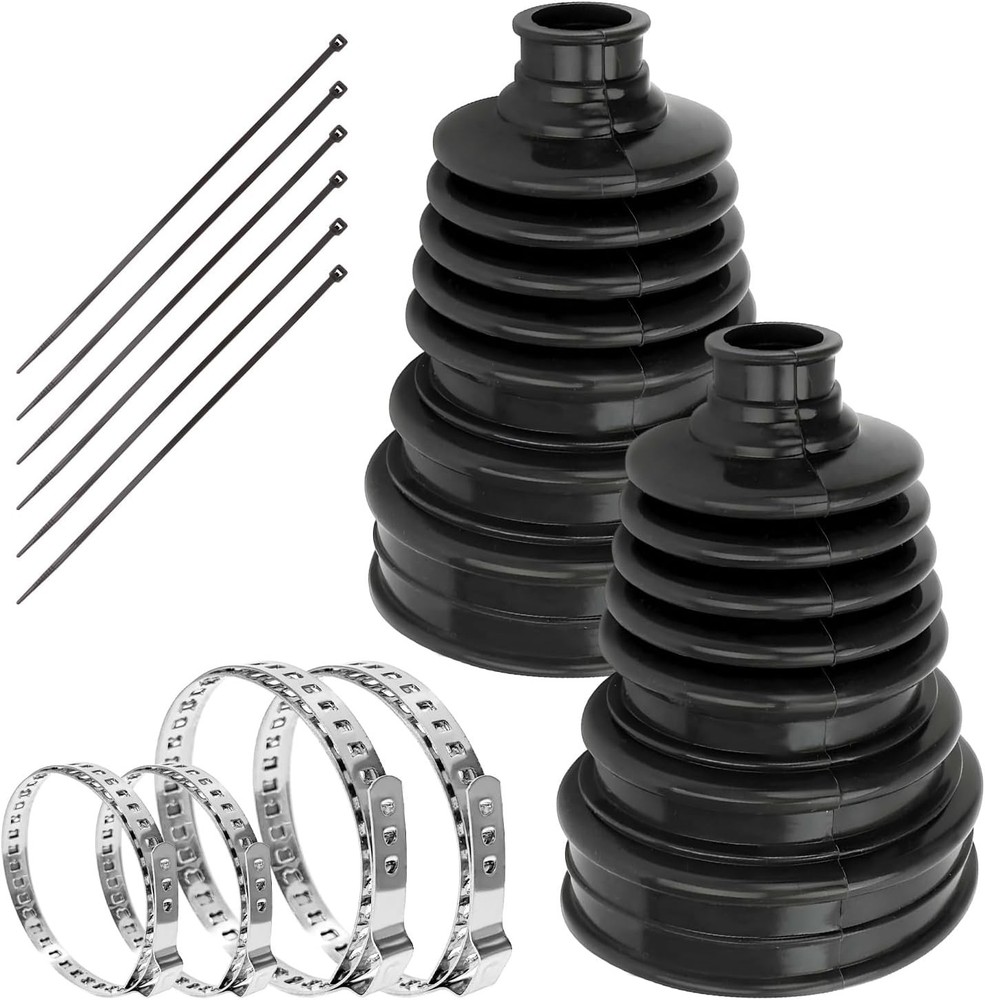 2 PCS CV Joint Boot Kit, Front Axle Silicone Cover with Clamps &...