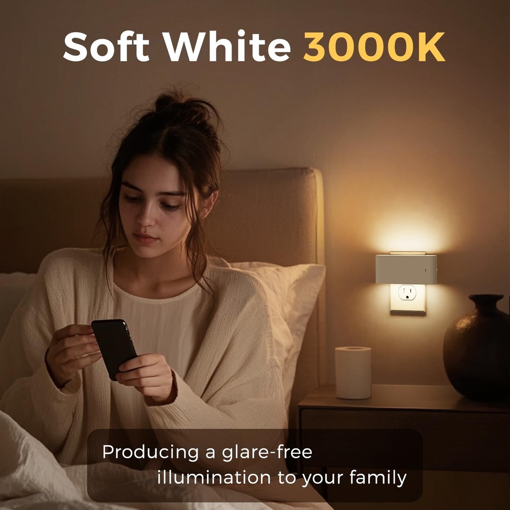 Night Light, 2 Pack Dimmable Modern LED Night Lights Plug into Wall,Dusk to D...