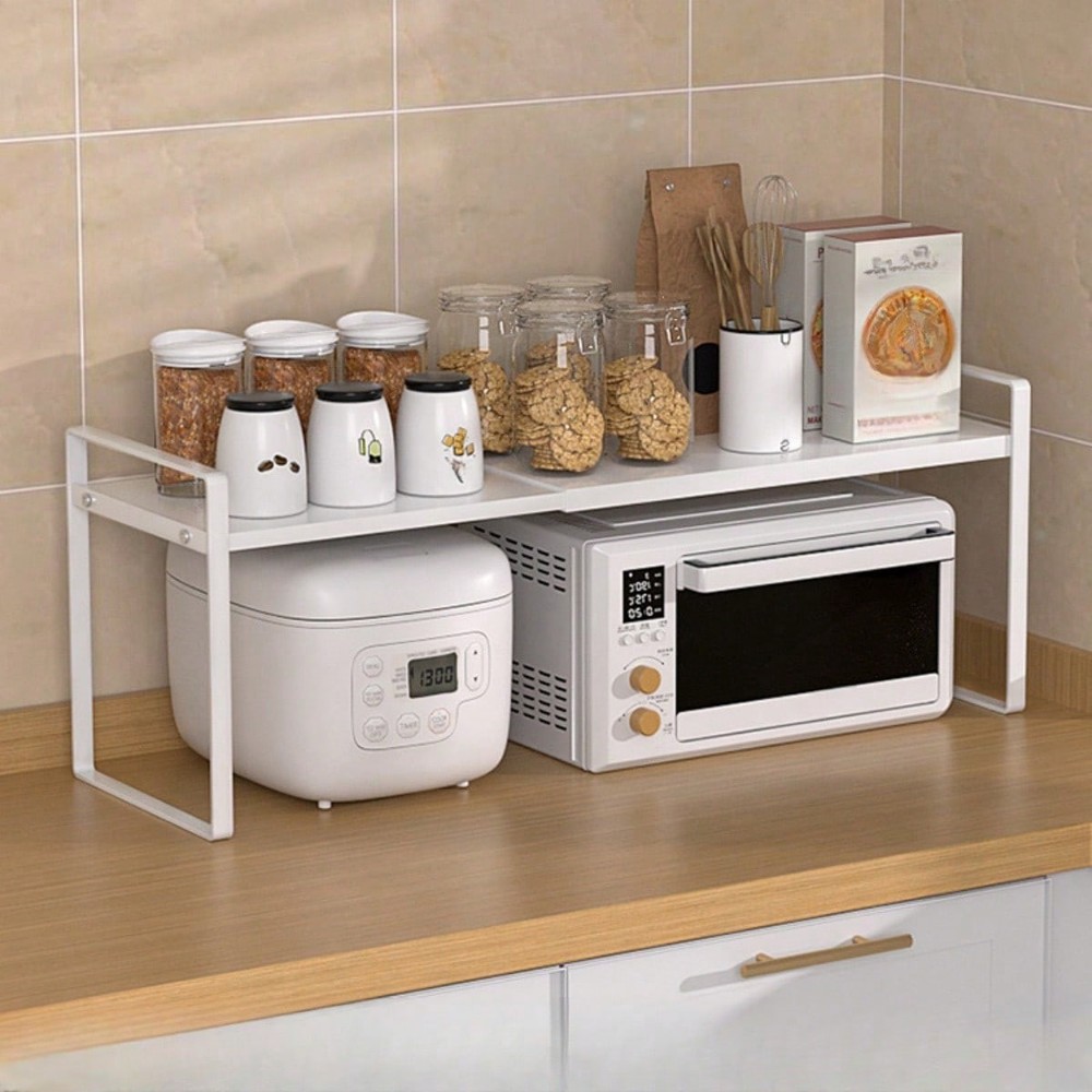 Expandable Kitchen Cabinet Shelf, Tiered Countertop Spice & Storage Rack