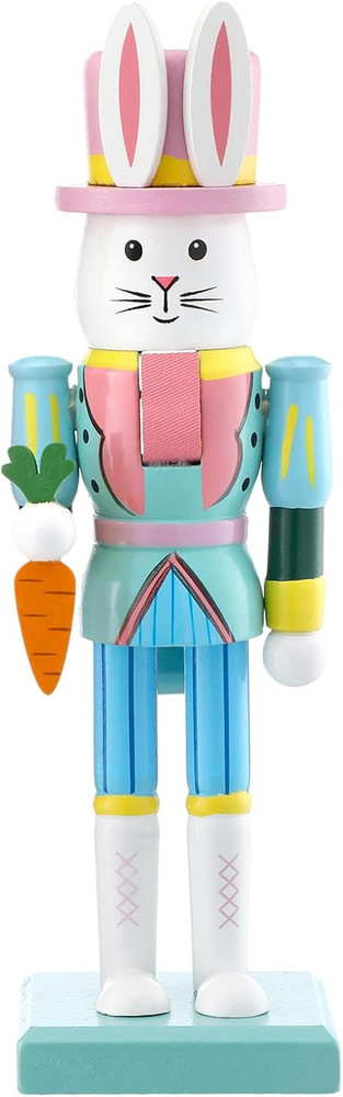 Easter Bunny Nutcracker 10 Inch Traditional Rabbit Wooden Nutcrackers Easter Dec