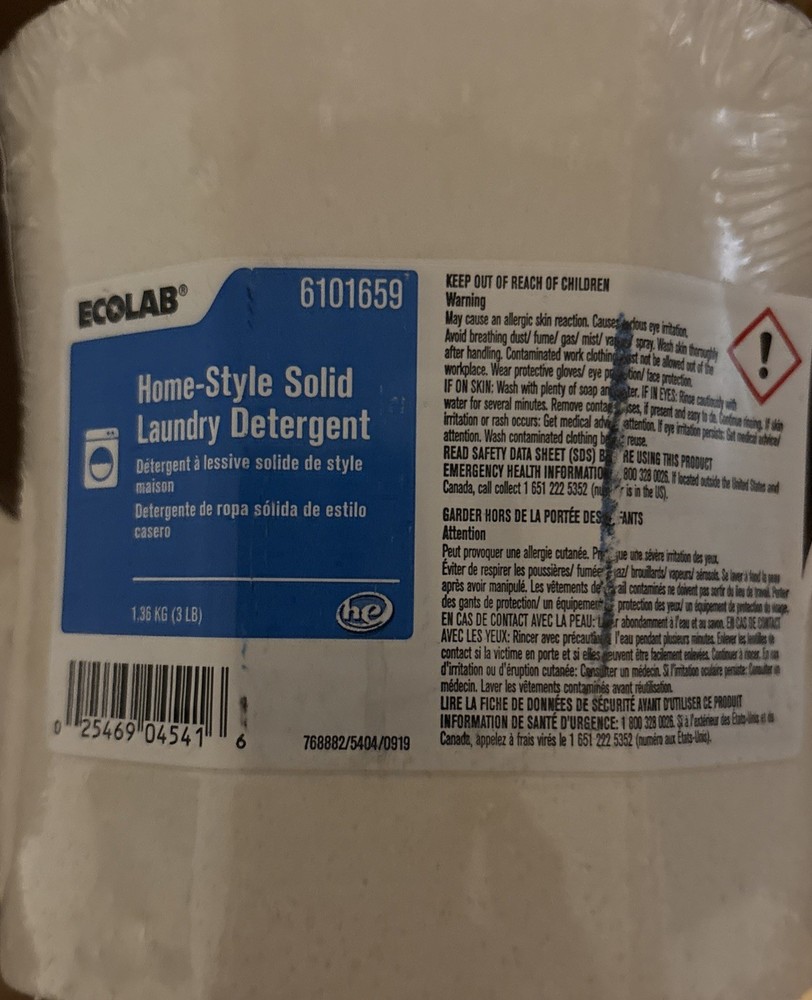 4x Ecolab Home-Style Solid Laundry Detergent 6101659