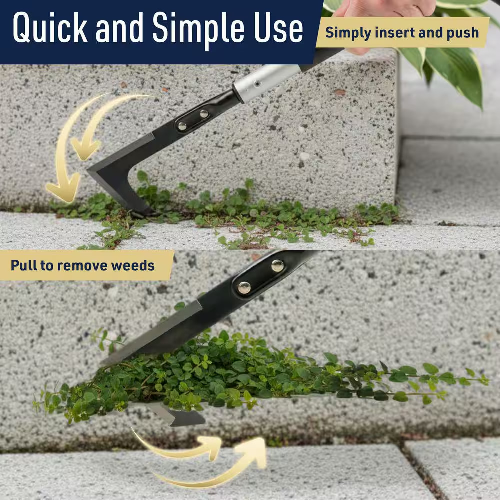 Telescoping Crack Weeder Tool with 31.5 In. to 49 In. Handle