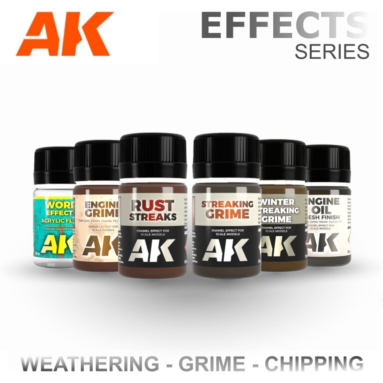 AK Interactive: Weathering Effects & Washes - Liquid Enamels - Full Range