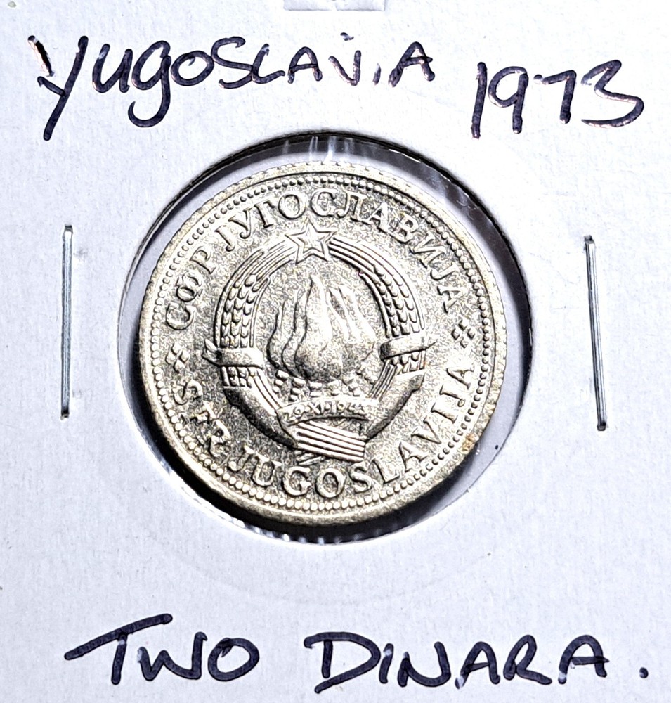 @@@  A SUPERB  1973 YUGOSLAVIA TWO DINARA @@@