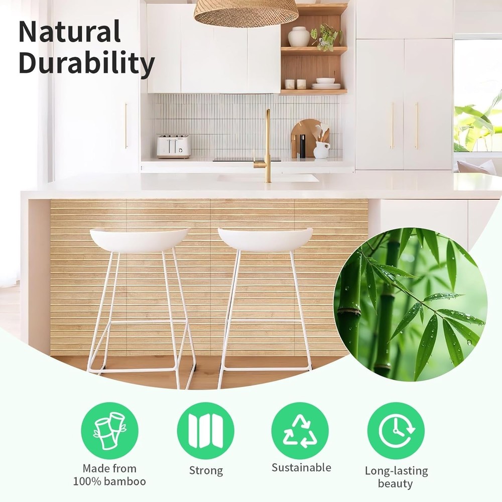 Eco-Friendly Carbonized Bamboo Panel 12x96" - Chic Tropical Interior Accent