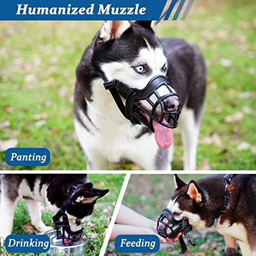 Dog Muzzle Basket Muzzle Anti Biting Chewing Sturdy Lightweight Muzzle Allows...