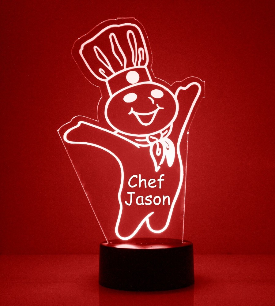 Dough Boy Personalized FREE LED Night Light Lamp with Remote Control Light