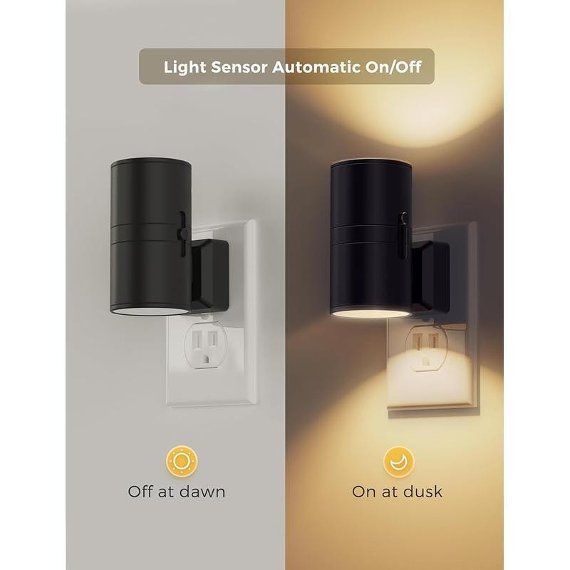 Adjustable Brightness Night Light Plug-in Dimmable Soft White 3000K 2 Pack New