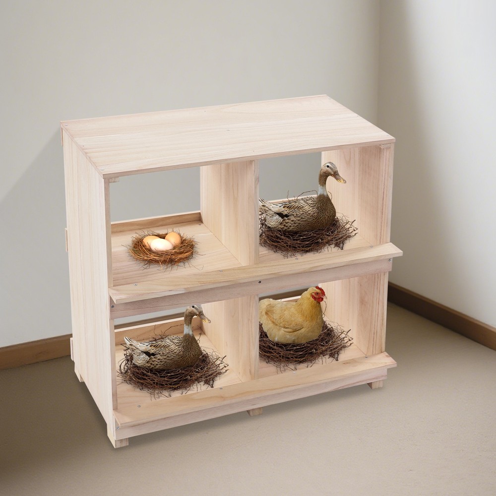 hicken Laying Boxes, 4 Hole Nesting Box for Chickens, 4 Compartment Nesting Box