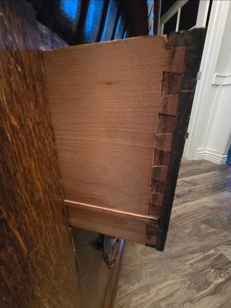 Antique Tiger Oak Buffet Sideboard Decorative
