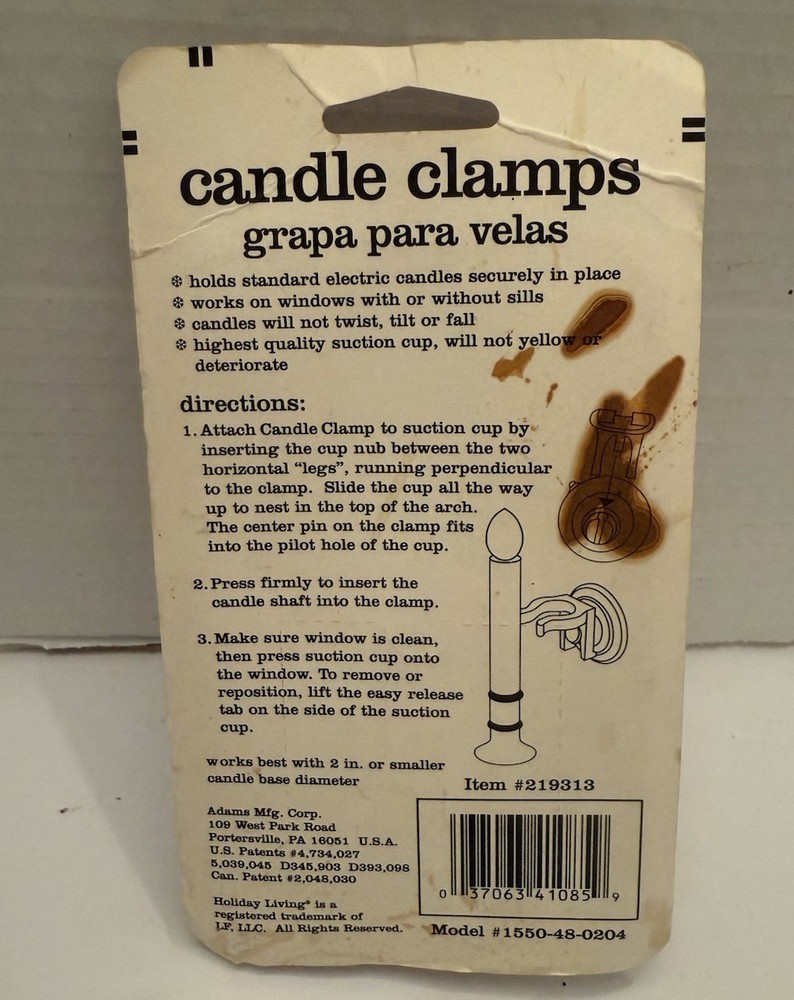 Window Candle Clamp with Suction Cup - 4 Pack