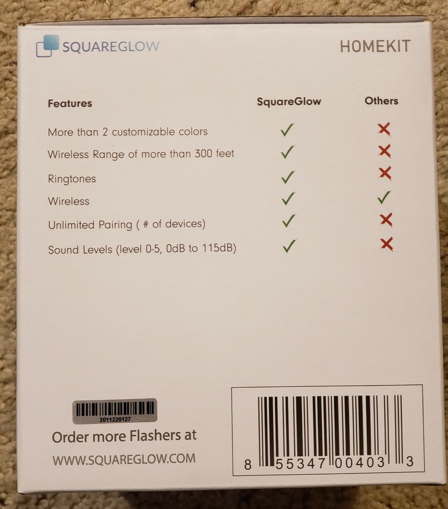 SQUAREGLOW - Home Kit with two 10ft Micro USB [6 Items]