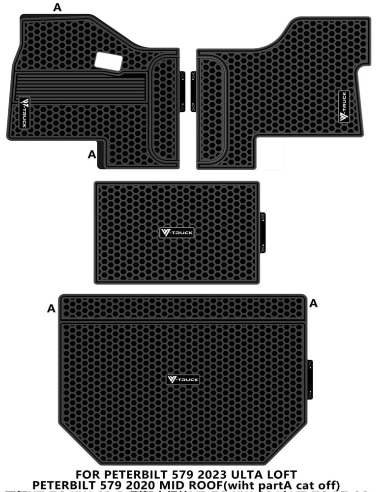 RUBBER FLOOR MATS FOR PETERBILT 579 567