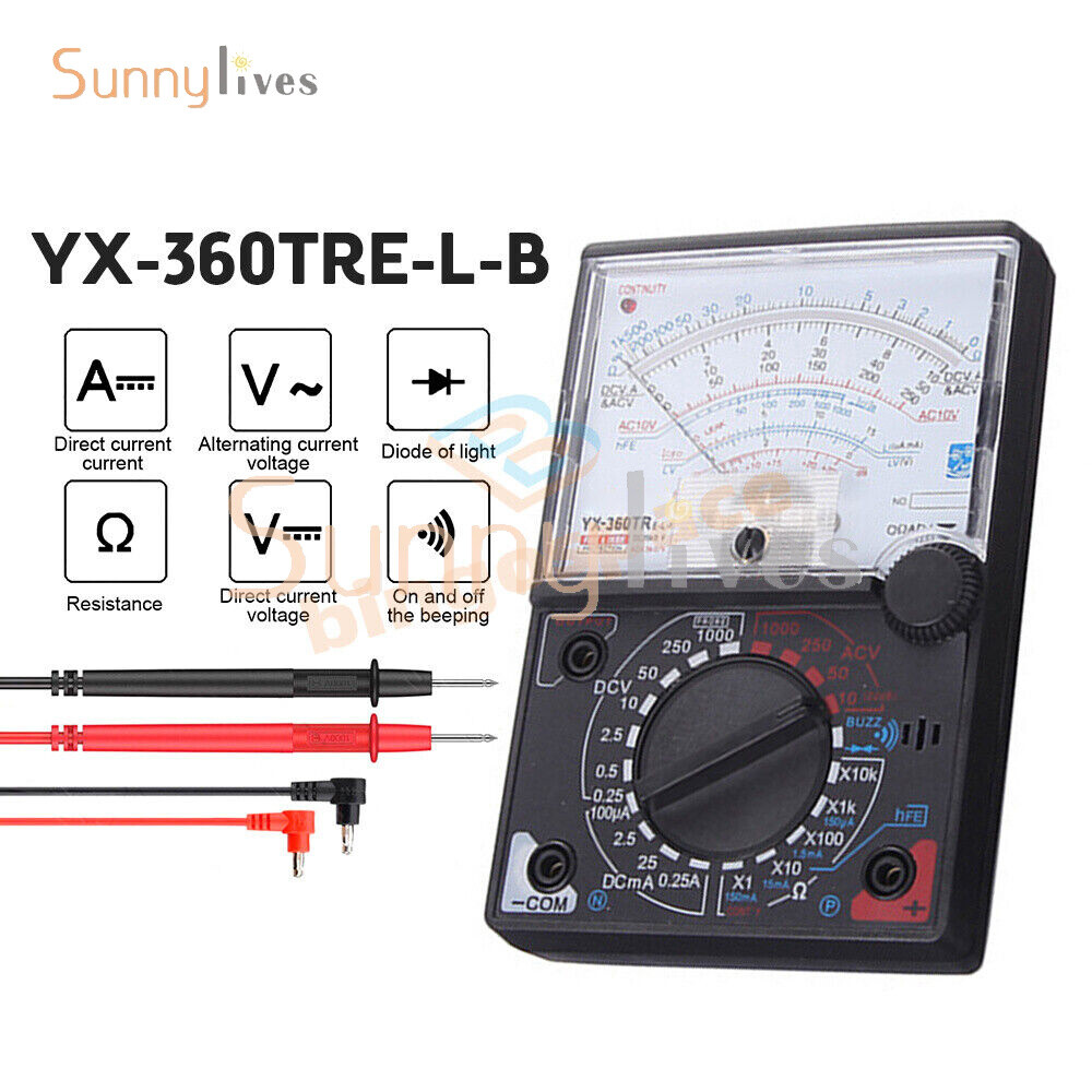 Pointer Display Electrical Multimeter Voltage Current Resistance Tester AC DC