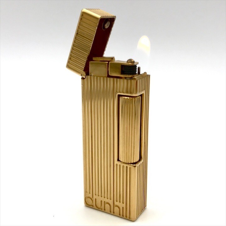 Overhauled Dunhill Gas Lighter Gold with box