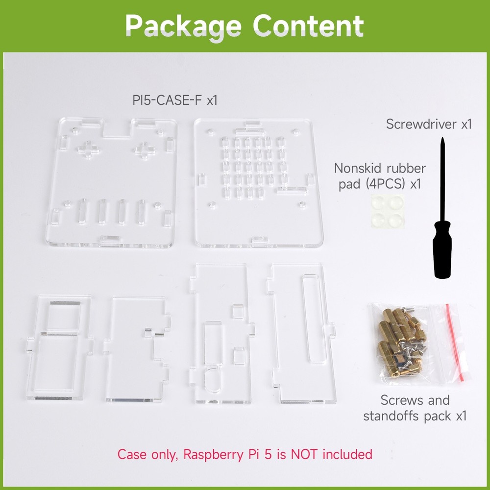 Waveshare Clear Acrylic Case for Raspberry Pi 5 installing Active Cooler