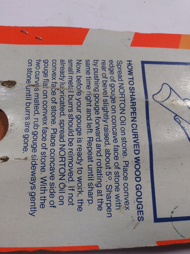 NORTON, FS-76, GOUGE SHARPENING STONE, FOR CURVED EDGEWOOD GOUGES, 87305-9