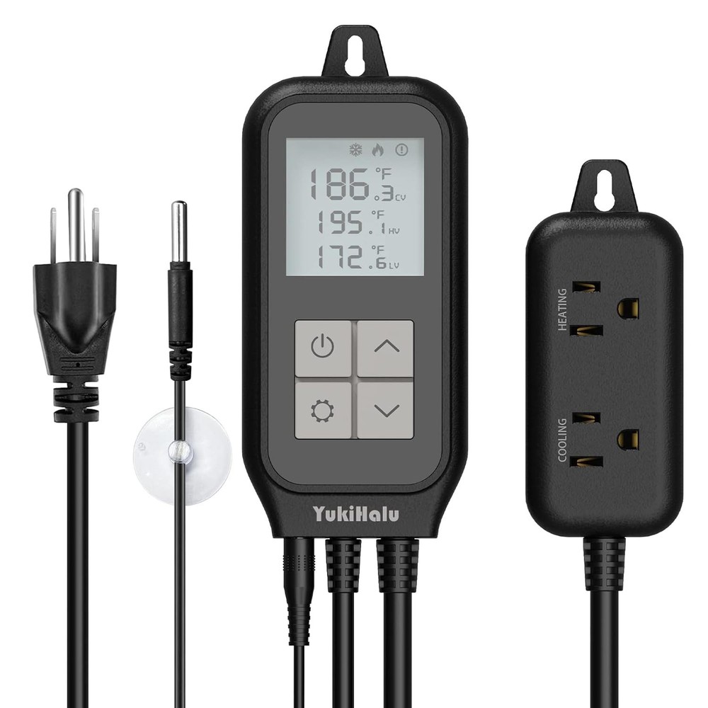 Smart Digital Temperature Controller, 2 Smart Electrical Outlets with Heating an