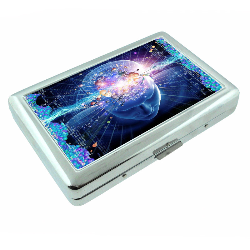 Neuron Brain Em1 Silver Metal Cigarette Case RFID Protection Wallet