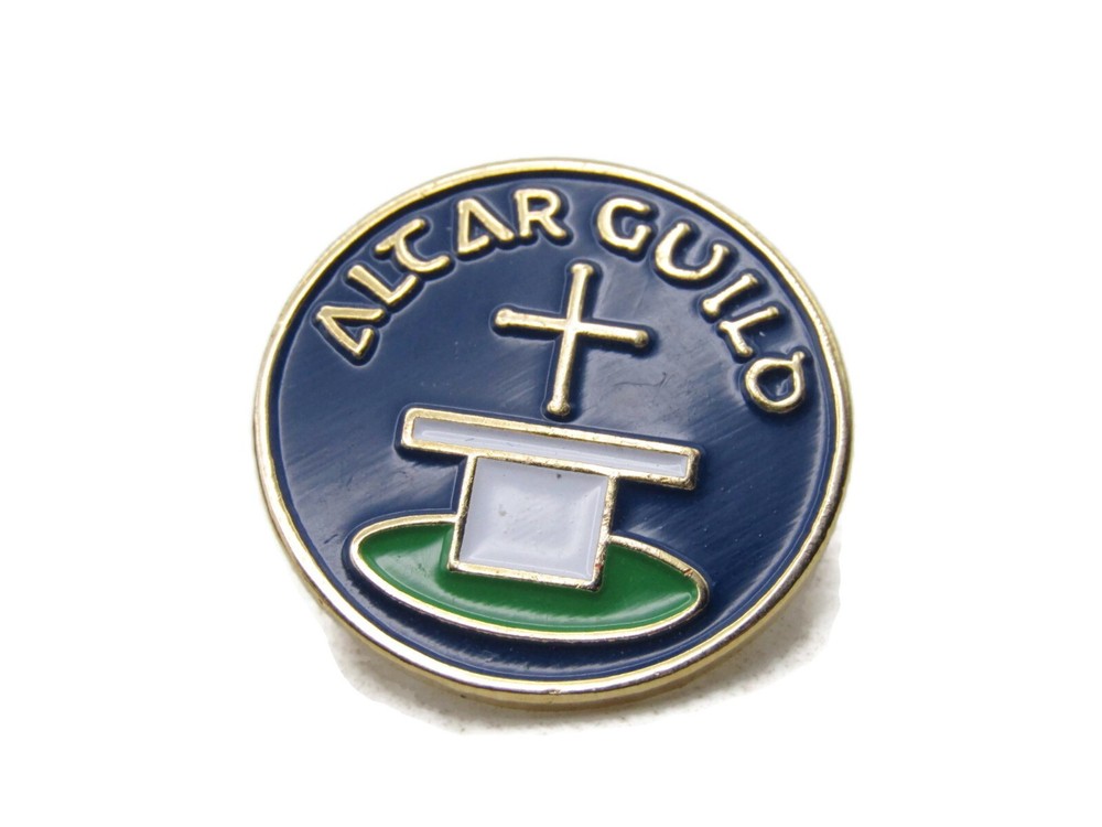 Altar Guild Pin Blue & Gold Tone