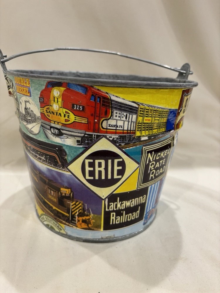 The Macbeth Collection Train Theme Decoupage Bucket