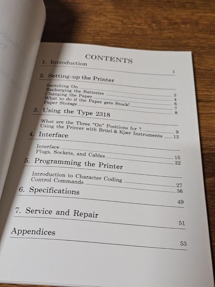 Bruel & Kjaer Type 2318 / Graphics Printer + Instruction manual (#2155)