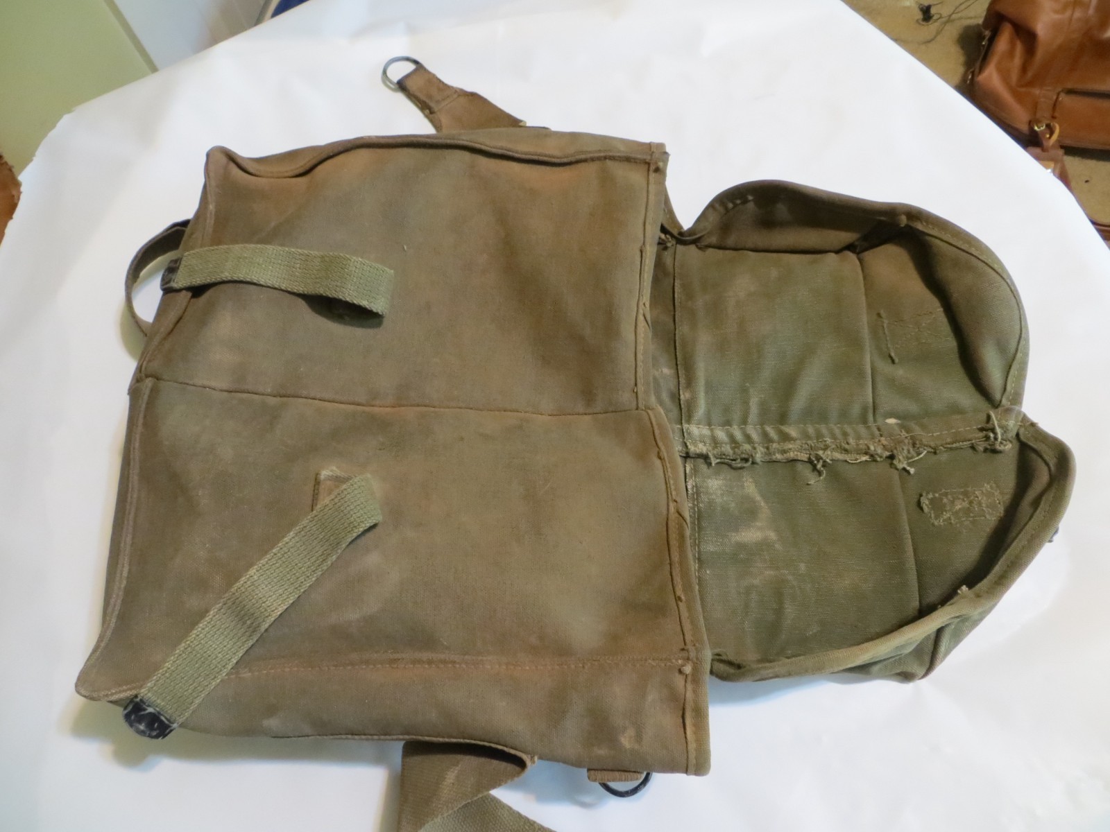 ORIGINAL WWII US ARMY M1 AMMO BAG CUSTOM FIELD FIELD HAVERSACK BACKPACK