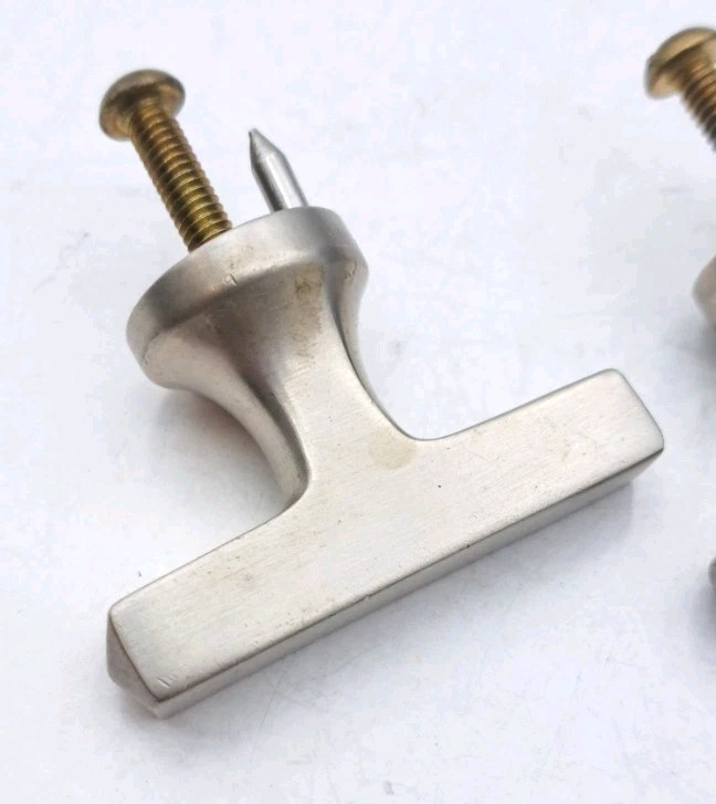 Vintage Pulls Knobs Drawer Handle Deco Crome Old Hardware Lot of 2