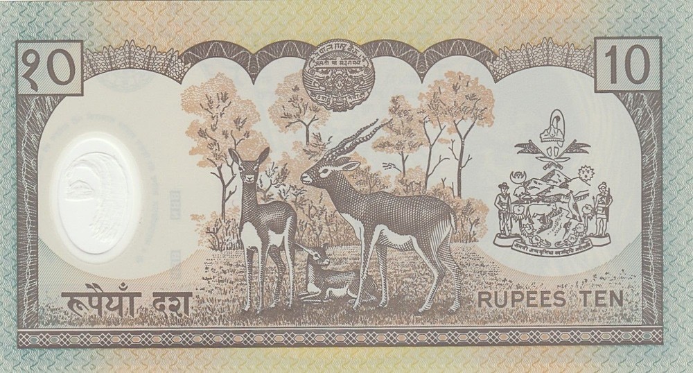 NEPAL 10 Rupees 2002 UNC P45 Polymer banknote