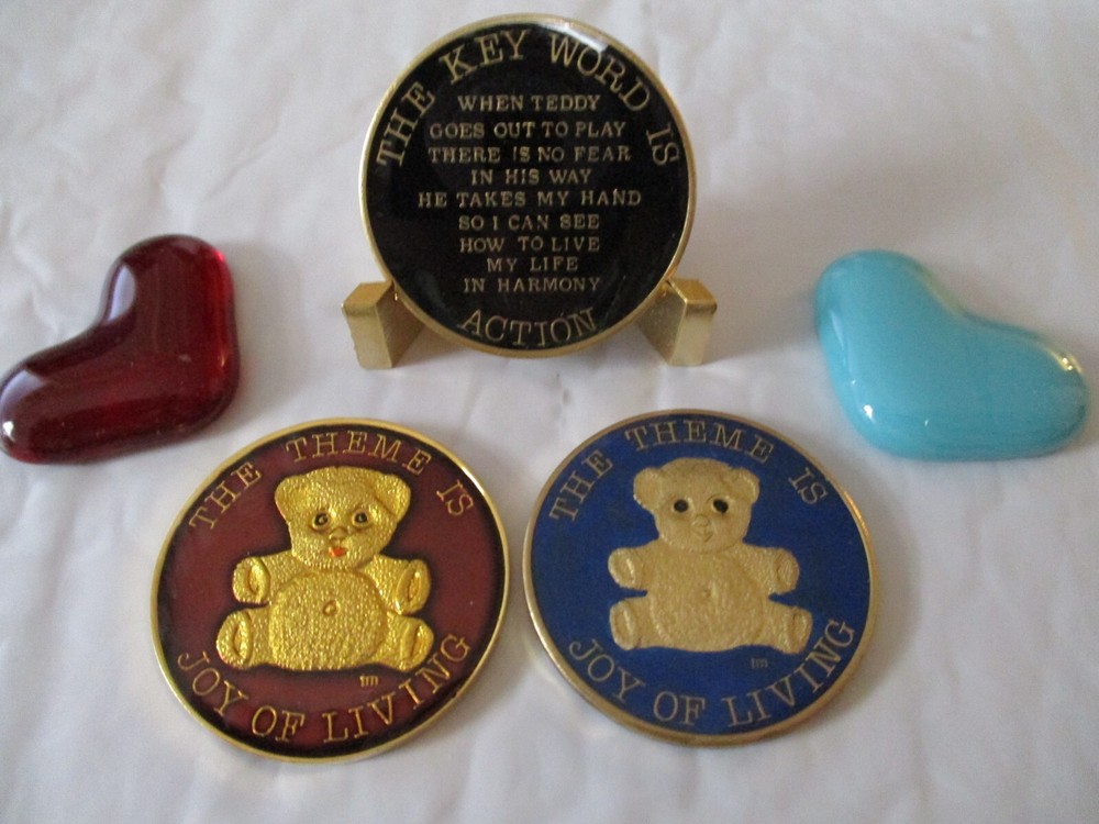 Coin Pink Butterfly Into Action Tri-plate 12 Step Programs