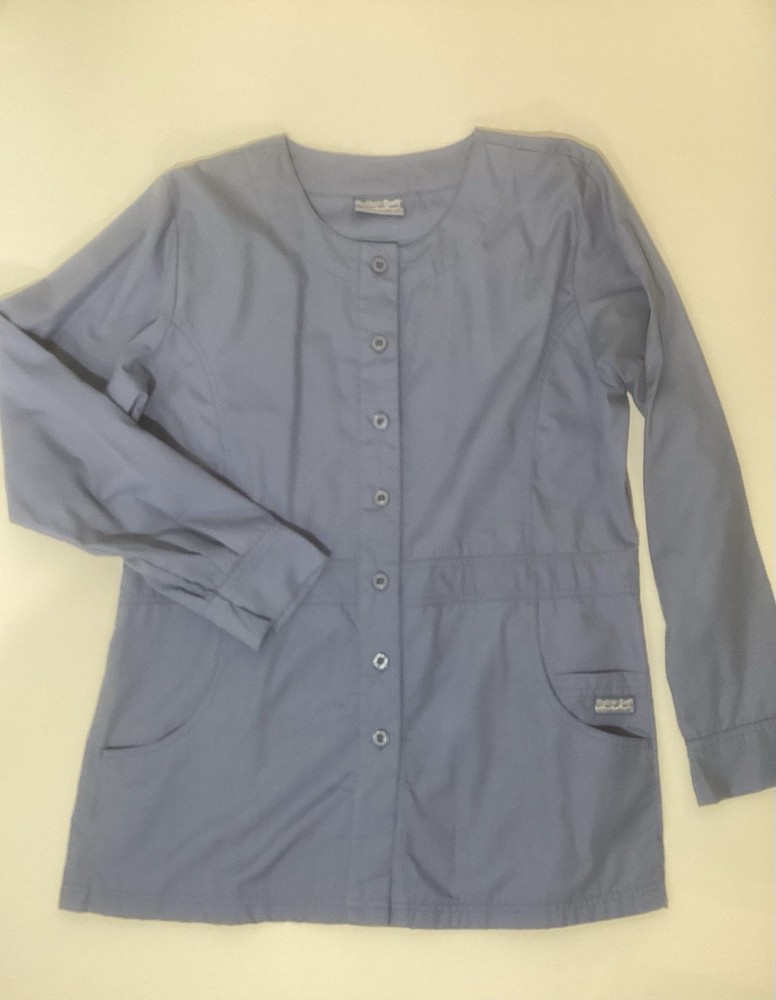 Butter soft Women’s Lab Coat Scrub Uniform Button Down Round Collar Size M