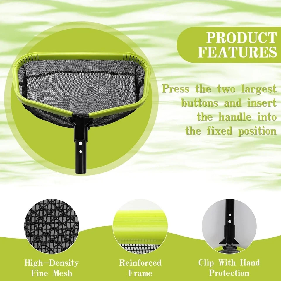 Double-Layer Deep Bag Pool Skimmer Net with Reinforced Frame - Fine Mesh Pool Le