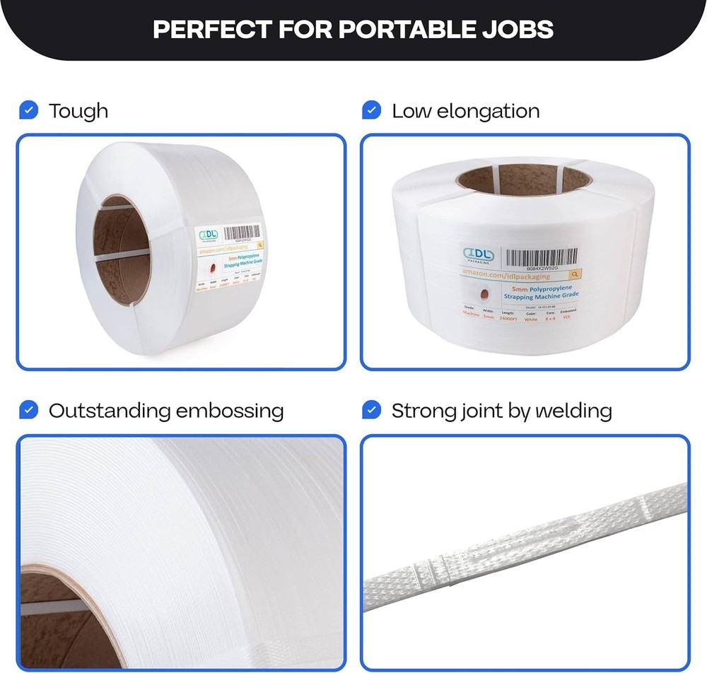 High-Quality Polypropylene Strapping Roll 5mm x 24000' for Effective Packing
